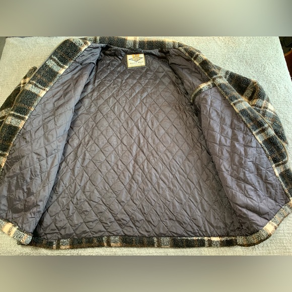 EUC Bullhead VINTAGE Sherpa Fleece Lined Mens Full Zip Jacket Brown Plaid XL - Picture 7 of 14